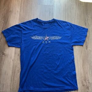 Men's Blue Graphic Tee with USA Design